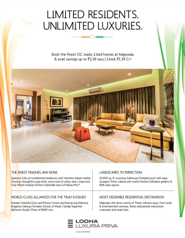 Book OC Ready 2 Bed Homes with Special Offer at Lodha Luxuria Priva